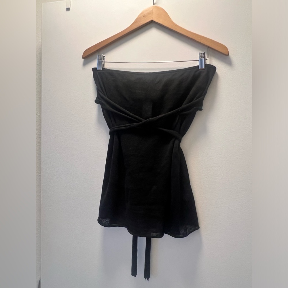 NWT Banana Republic Strapless Linen Top, Black, Large